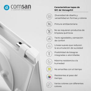 Características tapas de WC de Versagrit