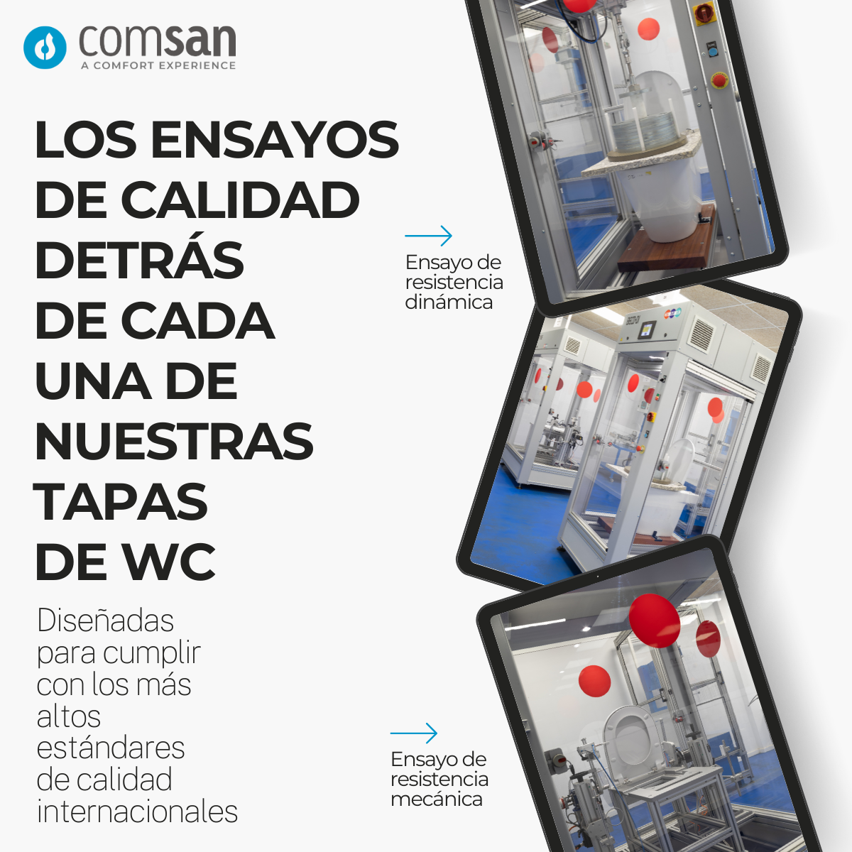 A qué ensayos de calidad sometemos a las tapas de WC en COMSAN
